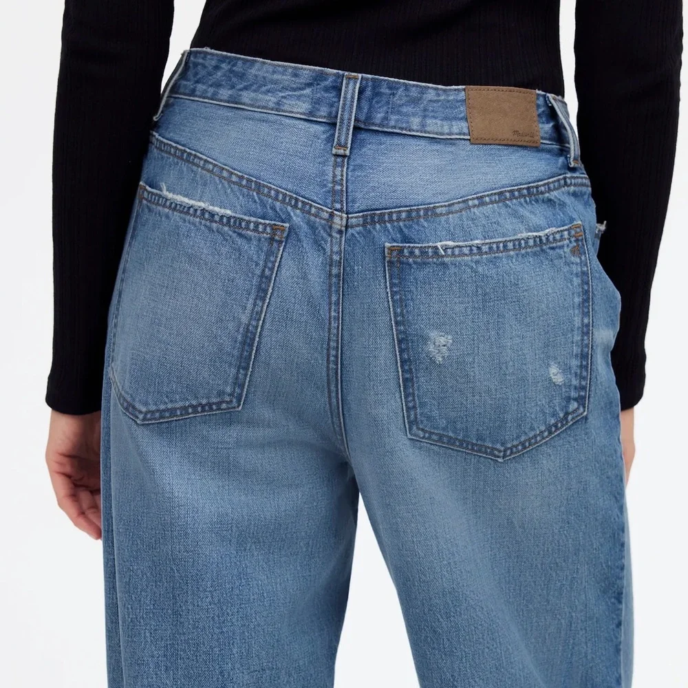 Madewell Low Slung Baggy Light Blue Wide-Leg Jeans - Picture 4 of 15